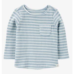 Carters Baby Striped Thermal Long-Sleeve Tee unisex blue 18m NWT